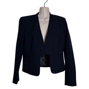 Nine West Open-Front Blazer Size 2 Navy Blue Buttonless Jacket Businesswear